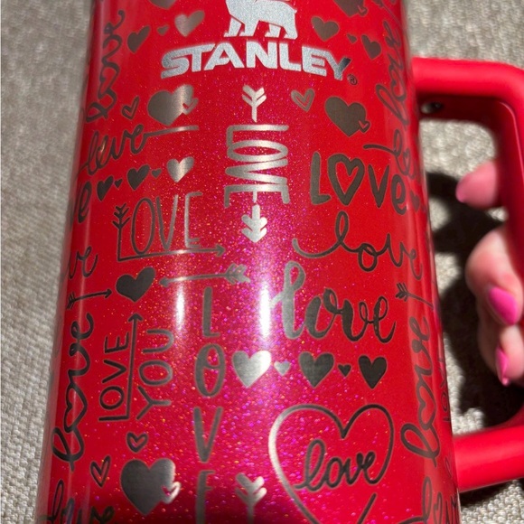 40oz Stanley Valentines Day Tumbler - Laser Engraved - Love and Hearts - Picture 6 of 8